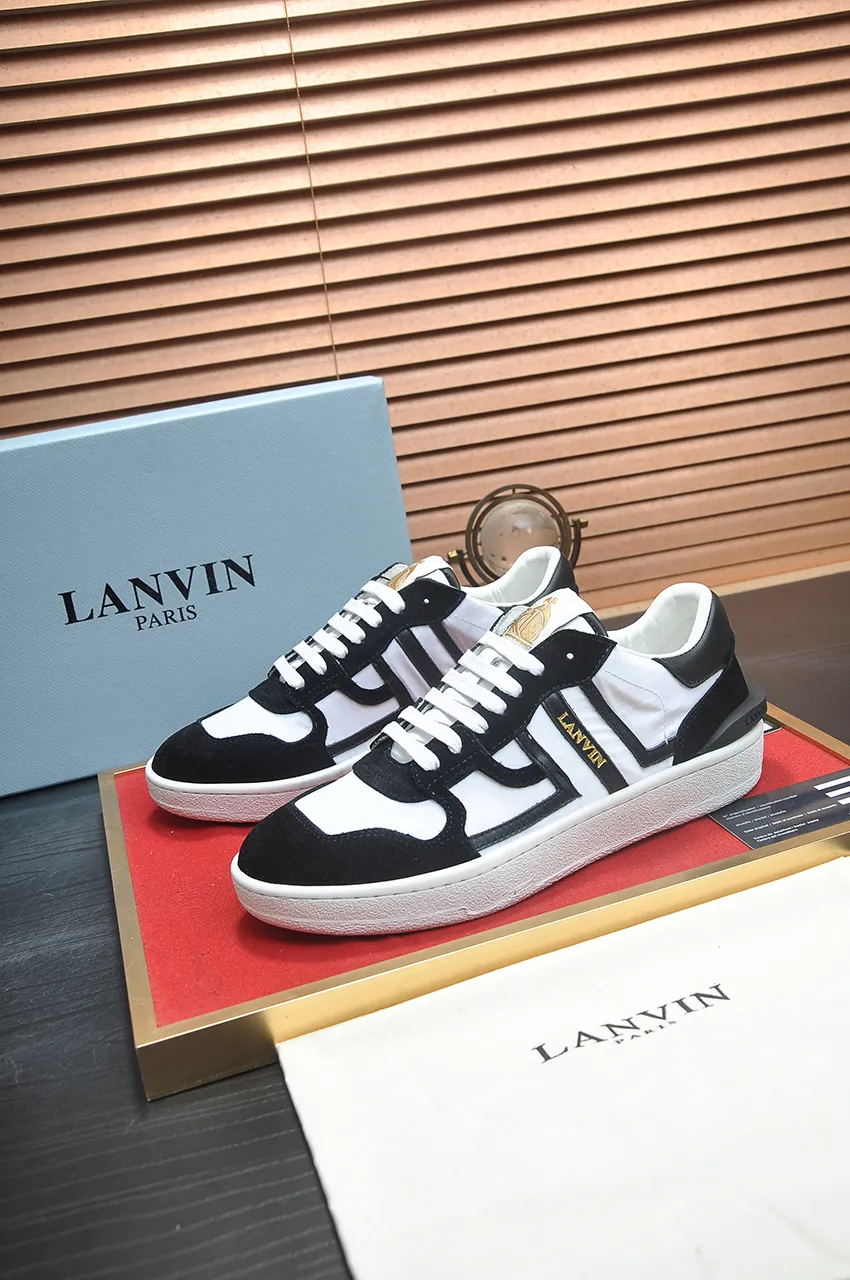 Men's men's shoes💰540💶[LANVIN] The latest lace-up fashionable casual couple sneakers, high-quality CLAY couple series‼ ️ The latest trendy products of the season 🌈Many bloggers have planted grass and purchased the original open-mold customization. The upper and outsole are sewn with mark threads without edge sealing. A variety of material splicing combination design. Very versatile for fashionable and casual wear. Comfortable on the feet. Self-recommended. Upper cowhide + cow suede + breathable mesh lining. Foot-padding cowhide. Exclusive original open-mold clear logo rubber outsole ⚠️Couple standard size 36-40 for women and 38-44 for men.